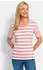 GOLDNER Streifenshirt aus softer Baumwollmischung rosé/weiß