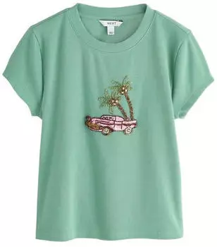 Next Fashion Ford T-Shirt gold/mint/rosa/weiß