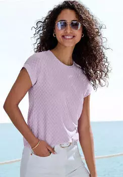 Vivance Dreams Short sleeve shirt with jacquard pattern (49407259) flieder