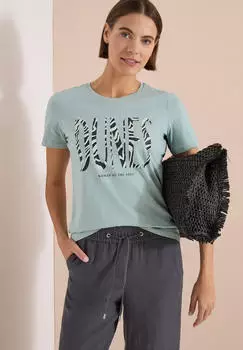 Cecil T-Shirt mit Rundhals und Frontprint (B324980) crystal mint