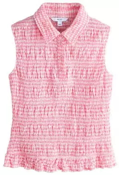 Next Fashion Bluse Top Slim Fit hellpink/weiß