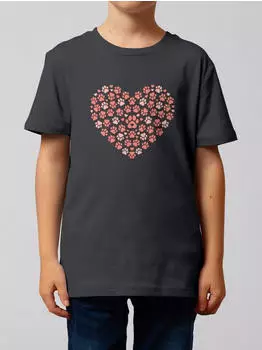 watapparel T-Shirt 'Pfotenliebe' anthrazit/rosa