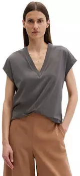 Marc O'Polo T-Shirt mit TENCEL™ Modal V-Ausschnitt Regular Fit (54058913) oxide grau