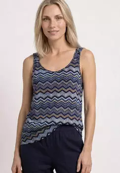 Street One Top mit V-Neck und Knotendetail Blau (A32499637606)