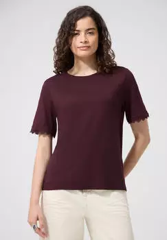 Street One T-Shirt mit Crochet-Details an den &Auml;rmeln Lila (F32548717464)