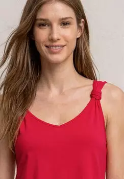 Street One Top mit V-Neck und Knotendetail Rot (A32499517504)