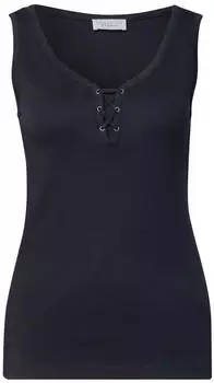 Street One Top mit V-Neck und B&auml;nderdetail Blau (F32548517823)