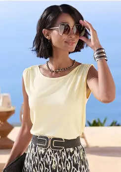 Lascana Shirt Top aus Viskosejersey (68890447) hellgelb
