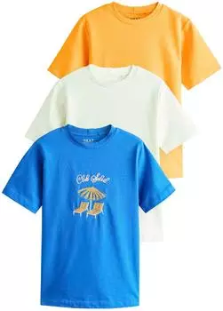 Next Fashion T-Shirt 3-Pack blau/gelb/weiß