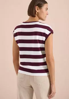 Cecil Gestreiftes T-Shirt (325297) sweet grape red