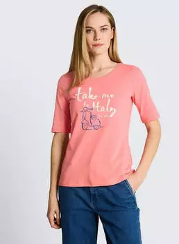 Tom Tailor T-Shirt Rundhalsausschnitt mit Print (1050457) royalblau/pitaya/wei&szlig;