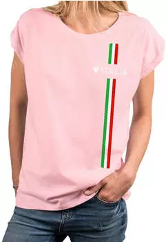 MAKAYA Oversize Longshirt mit Print pink