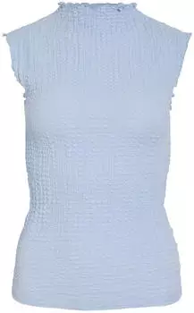 Vila VIDELIA Top Slim Fit mit Stehkragen (14112111) hellblau