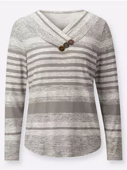 Witt Weiden V-Shirt (206094) taupe-ecru-bedruckt