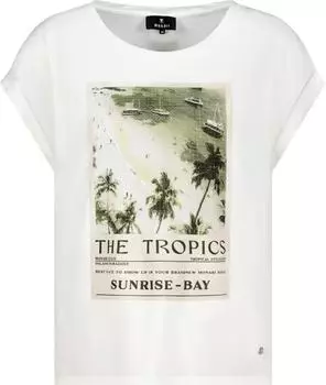 Monari Tropics T-Shirt Regular Fit with Print (32797412) ecru/weiß/grün