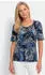 GOLDNER Viskoseshirt mit Palmenprint royalblau/grau/schwarz/gemustert