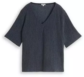 Tom Tailor T-Shirt Stripe Structure (1052160) navy white structure