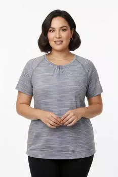 Witt Weiden Kurzarm Funktionsshirt Melange (531505_52) taubenblau-meliert