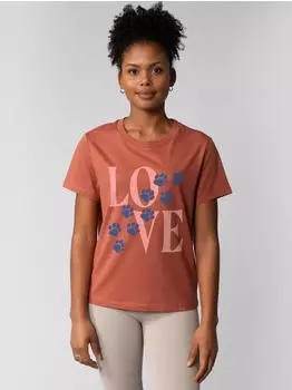 watapparel T-Shirt 'Pfotenliebe' heritage brown