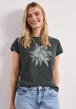 Street One Pure Cotton Print Shirt (325312) deep bound gr&uuml;n