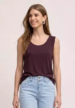 Street One Top aus Jersey mit Elastiksaum Rot (A32541417820)