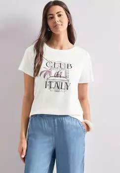 Street One T-Shirt mit Rundhals und Artwork Wei&szlig; (A32546730108)