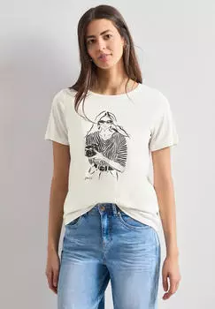 Street One T-Shirt mit Rundhals und Frontprint Wei&szlig; (A32547220108)