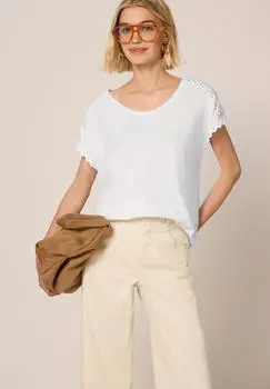 Street One Dropped Shoulder Shirt mit Deko-Tape Wei&szlig; (F32533110000)