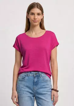 Street One Dropped Shoulder Shirt mit Rundhals Pink (A32540617281)
