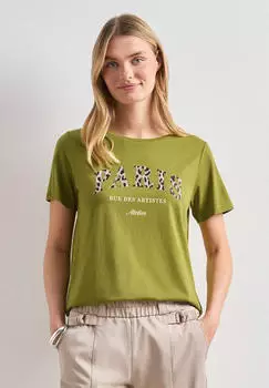 Street One T-Shirt mit Wording Artwork Gr&uuml;n (A32552937535)