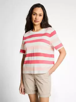 Tom Tailor T-Shirt mit Streifen Muster (1050426) coral offwhite stripe