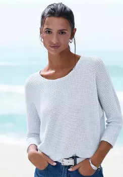 Vivance Dreams 3/4-Arm-Shirt aus b&uuml;gelfreiem Waffelstrick (90941648) hellblau