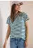 Cecil Rundhalsshirt im soften Baumwoll-Mix (CCB32525137519XS) grün/weiß/blau