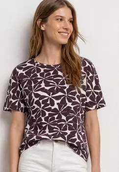 Street One T-Shirt mit Rundhals und Zebra-Print Rot (A32534727820)