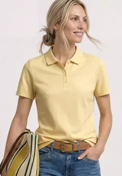 Street One Kurzarm Poloshirt Rippstruktur Gelb (A32507617607)
