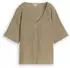 Tom Tailor Crinkle T-Shirt mit V-Ausschnitt (1052160) olive white structure
