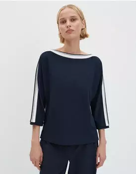 someday. KELVA Detail Regular U-Boot Shirt mit sportiven Einsatz (10514712859106) ocean/dunkelblau