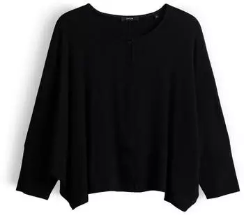 Opus Gauster Jerseyshirt mit Rippstruktur Loose Fit (4255849259867) schwarz