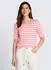 Tom Tailor Placed Stripe Boat Neck T-Shirt (1051218) pink white stripe