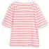 Tom Tailor Placed Stripe Boat Neck T-Shirt (1051218) pink white stripe