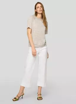 Rabe Kurzarmshirt im Streifen-Look mit Rundhals (56-122378) thymian