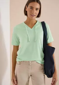Cecil T-Shirt mit Materialmix, Loose Fit (325295) pastellgr&uuml;n/hellgr&uuml;n