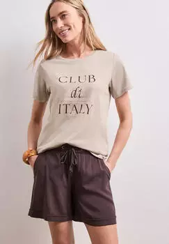 Street One T-Shirt mit Rundhals und Artwork Beige (A32546737727)