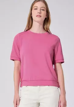Street One Basic T-Shirt mit Kurzarm und Rundhals Pink (F32485317824)