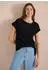 Cecil T-Shirt Marled Comfort Fit mit Boatneck (B325369) schwarz