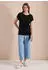 Cecil T-Shirt Marled Comfort Fit mit Boatneck (B325369) schwarz
