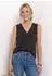 Street One Top mit V-Neck und Crochet-Tape, Loose Fit (A325244) braun