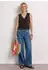 Street One Top mit V-Neck und Crochet-Tape, Loose Fit (A325244) braun
