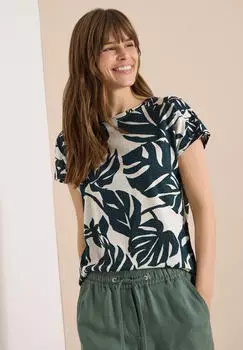Cecil Burn Out Print T-Shirt Loose Fit (B325410) palm breeze green