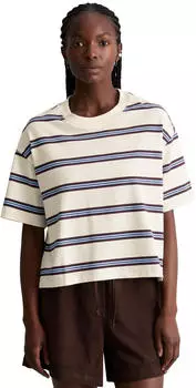 Marc O'Polo T-Shirt in Heavy Jersey (59654265) creme/dunkelbraun/hellblau